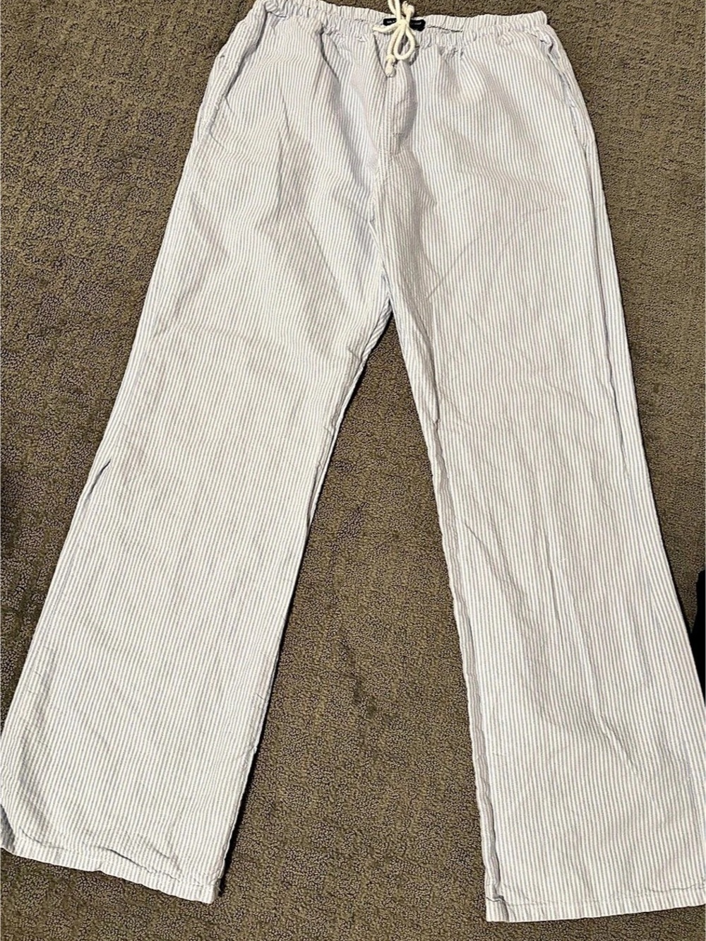 Brandy Melville Anastasia Striped Pants White & Blue